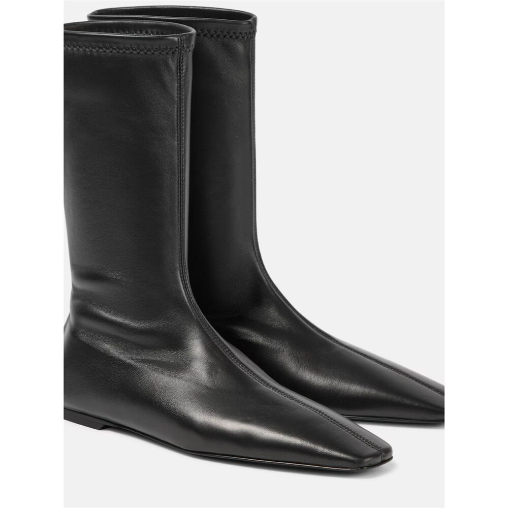 Toteme Black Lather Sock Boots NWT Size 38
